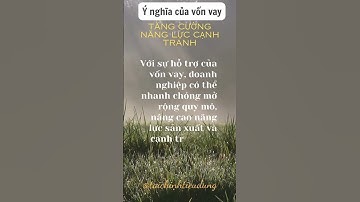Ý nghĩa vốn vay, tăng cường năng lực cạnh tranh #shorts