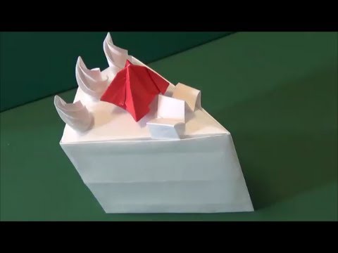 いちごのショートケーキ 折り紙 Shortcake Of Strawberry Origami Youtube