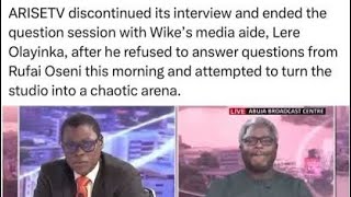 ARISE TV Discontinued Interview With Lere Olayinka For Refusing To Answer Questions From Rufai Oseni