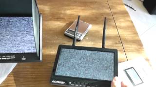 AOMWAY HD518, 7" FPV monitor with diversity and DVR unboxing and quick testing (Courtesy Banggood)