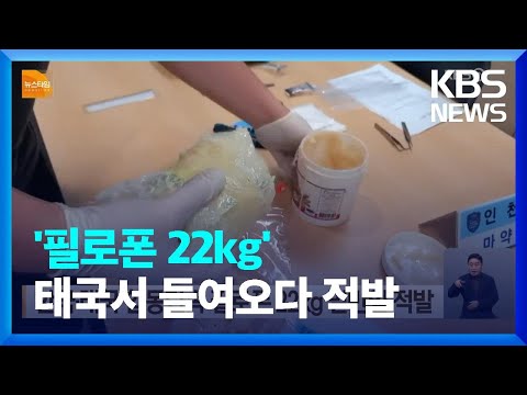 한국·태국 합동단속 필로폰 22kg 밀반입 적발 / KBS  2022.09.20.