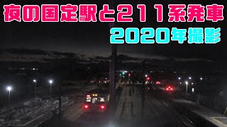 JR両毛線国定駅内 211系通過 2020.12.15