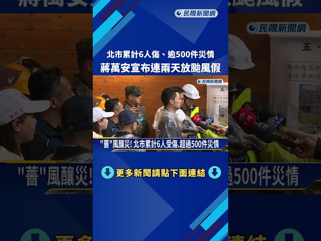 北市累計6人傷.逾500件災情 蔣萬安宣布連兩天放颱風假－民視新聞