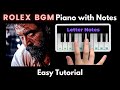 Rolex bgm  lokiverse  piano tutorial with notes  anirudh  kamal hasan  vikram  2022