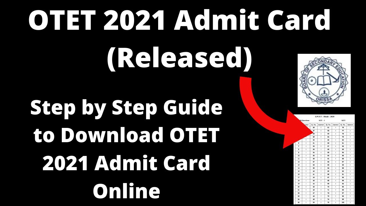 OTET 2021 Admit Card (Available) - How to Download Odisha Teachers Eligibility Test 2021 Hall Ticket