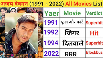ajay devgan all movie list | Ajay Devgan first Movie name | ajay devgan all movie list hit or flop