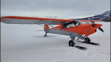 Cub Crafters Carbon Cub FX3 Crosswind Practice on Penetration Skis