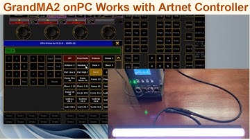 Connect GrandMA2 onPC Console Artnet output with LED Artnet DMX controller to control pixel led bar