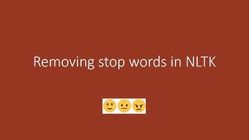 Removing Stopwords in NLTK