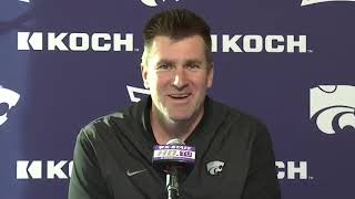 Kansas state defensive coordinator joe klanderman speaks to the media
ahead of wildcats game at iowa state.