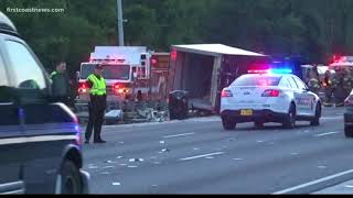 Vehicle crash shuts down I-95 NB lanes near St. Augustine outlets for hours