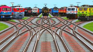 📽Wap-7, Wag-9,Wap-4, Wag-5 Electric Trains Crossing By Curves Branches Railroad Tracks screenshot 3