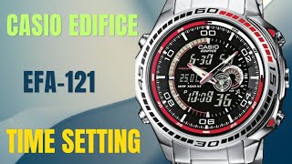 how to set the time a casio edifice EFA-121 tutorial  | watchservicebd |