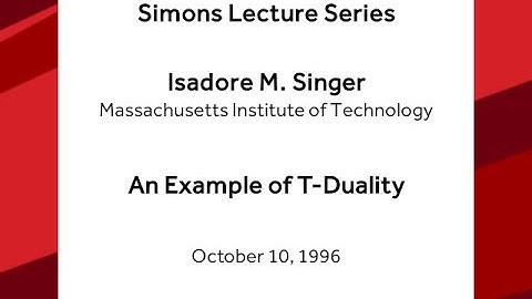 An Example of T-Duality - Isadore Singer