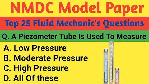 NMDC Junior Officer Top 25 Fluid Mechanic