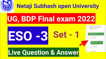 ESO -3 (set-1) NSOU Final exam Question Answer 2022//ug,bdp eso 3 TEE Answer.