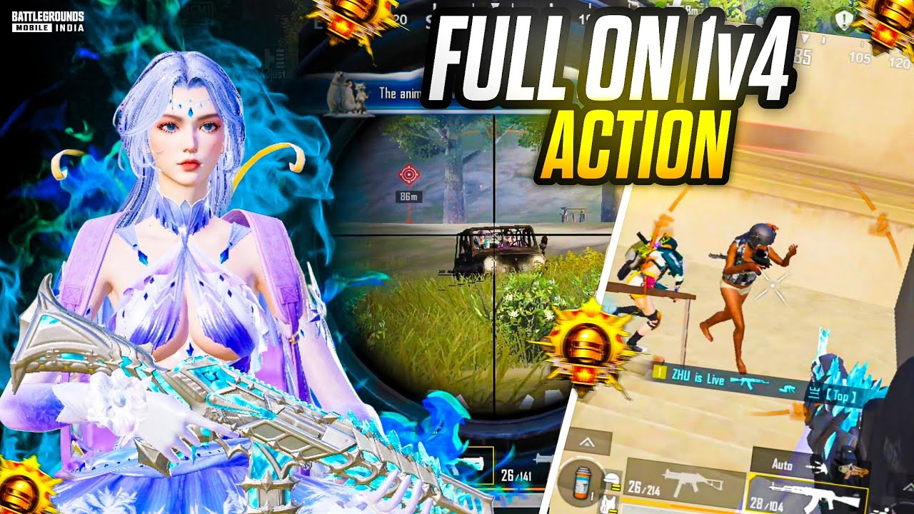 FULL ON 1V4 ACTION 🔱 POCO F6 FASTEST ANDROID PLAYER 