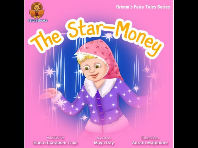 The Star Money Sterntaler Poster Night Fairy Tale Brothers Grimm Children  Moon Pixie Girl Wonder Illustration Magical Fantasy Warm Poetic 