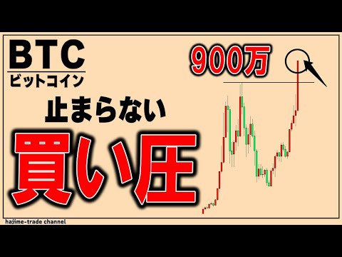 ㊗円建て900万円到達！ビットコインどこまで伸びる？！とまらないバブル上げ