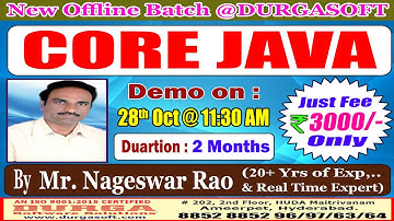 CORE JAVA Offline Training @ DURGASOFT