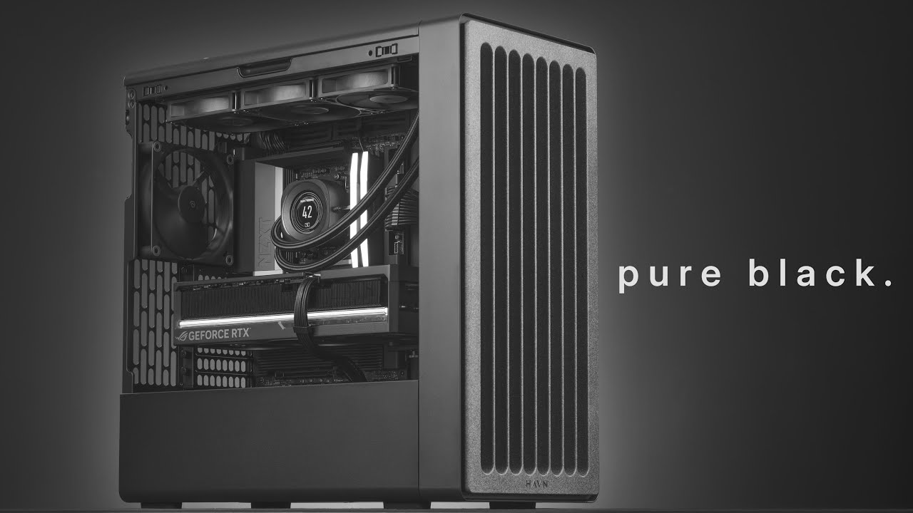 Ultimate PURE BLACK Gaming PC Build - HAVN BF360 Flow - YouTube