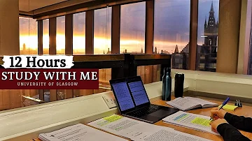 12 HOUR STUDY WITH ME at the LIBRARY | University of Glasgow,Background noise,10-min break, No Music