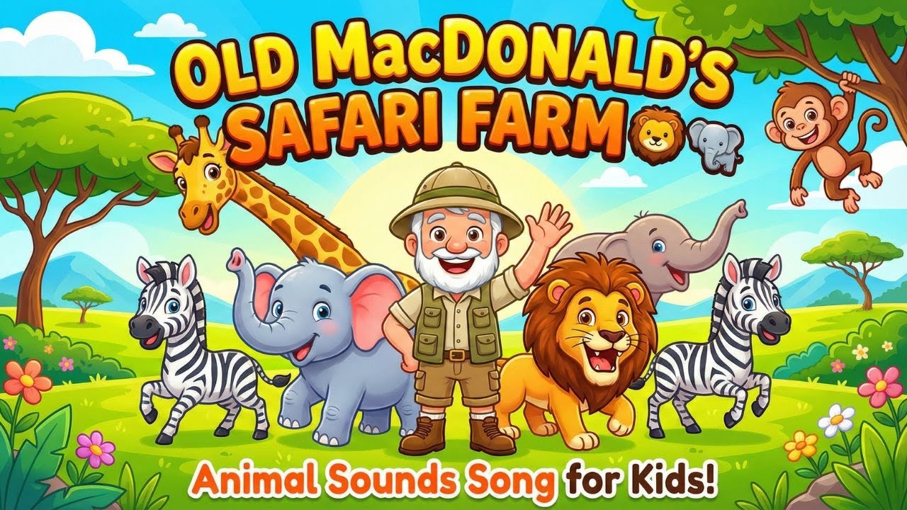 Old MacDonald's Safari Farm 🦁🐘🦒 | Safari Animals Song for Kids | Nursery Rhymes & Sing Along