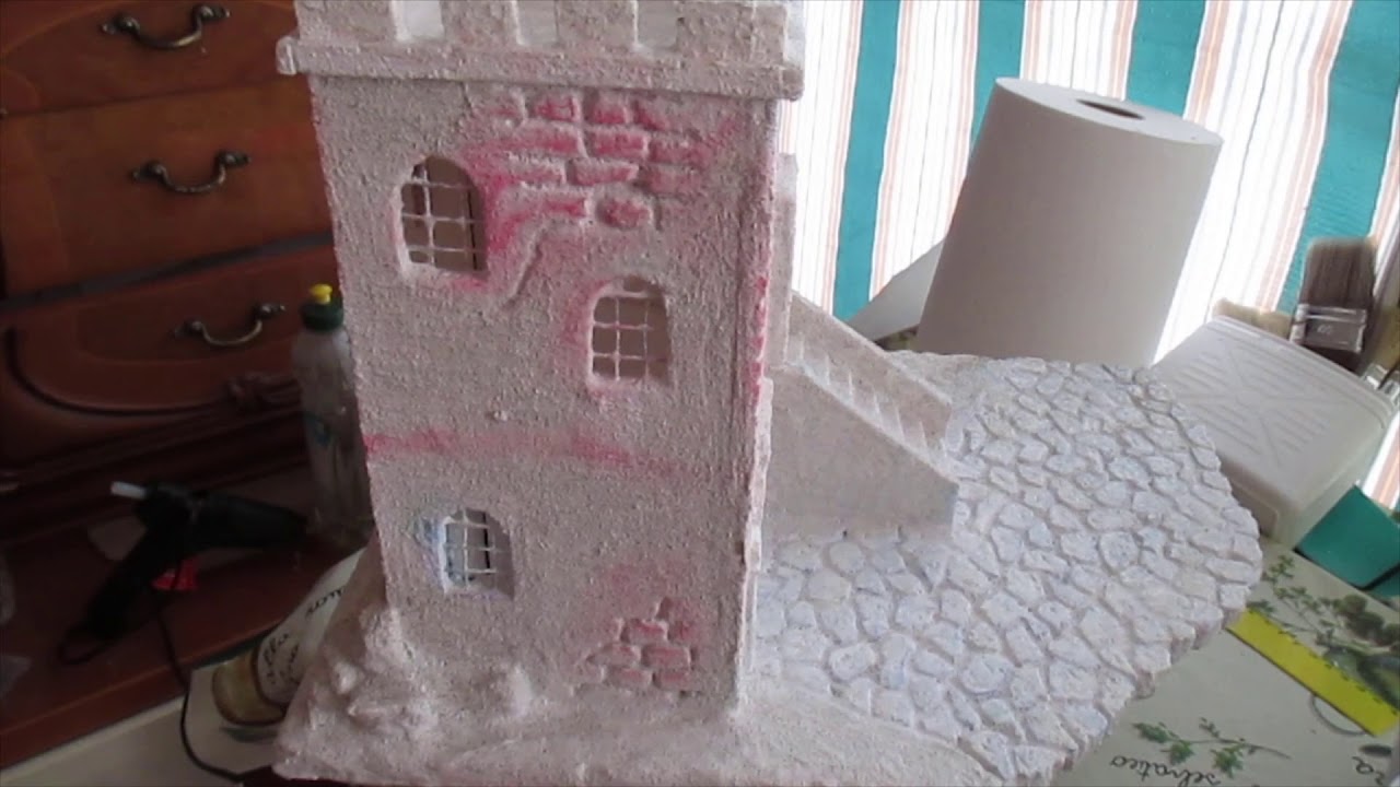 REALIZZARE UNA TORRE IN POLISTIROLO E GESSO:  per modellismo, presepe e diorama 3/4
