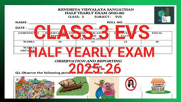 CLASS 3 EVS| HALF YEARLY EXAM 2025-26| QUESTION PAPER|SAMPLE PAPER |NCERT