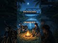Cozy Anime Campfire Night 🌙🔥 | Motorcycle, River & Train Ambience