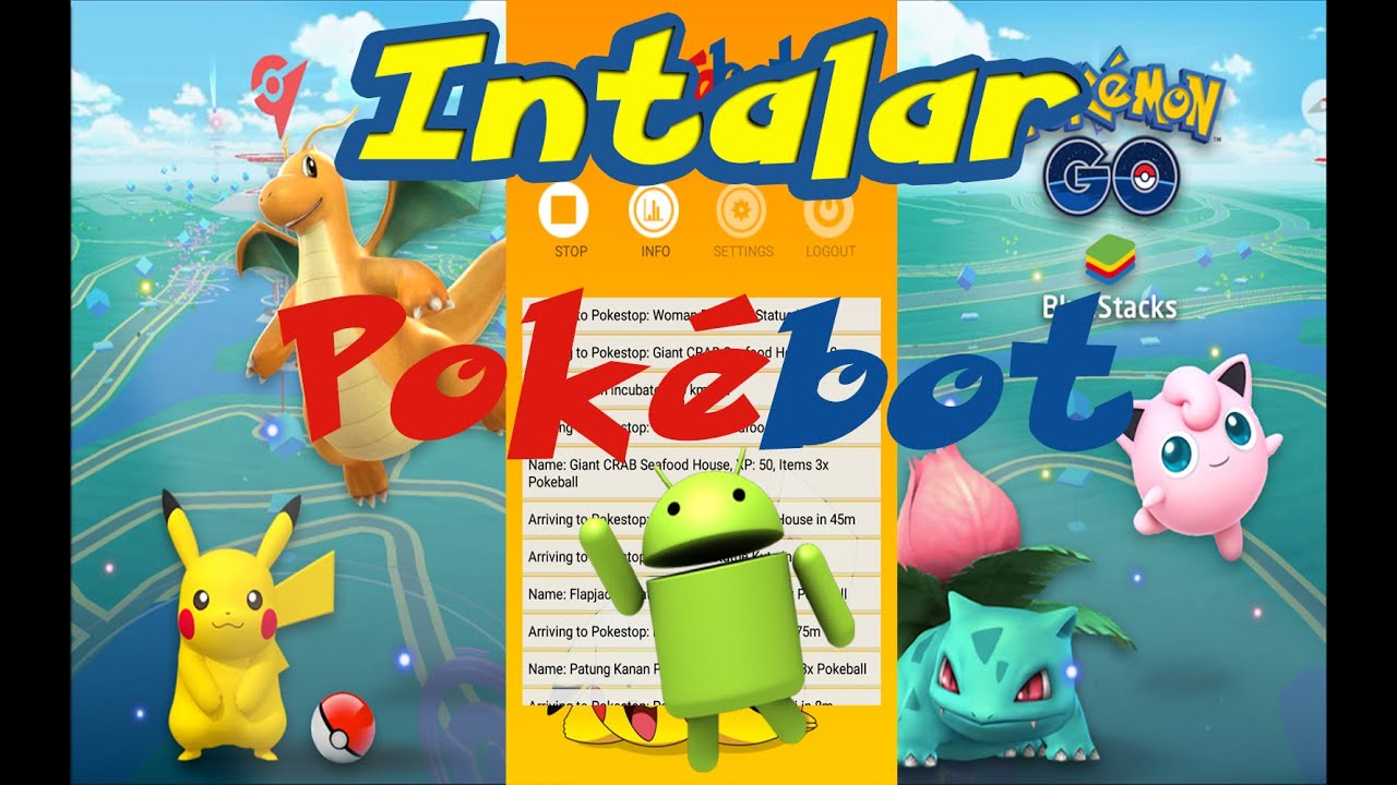 COMO USAR E INSTALAR POKEBOT EN ANDROID FARMEAR POKEPARADAS. POKEMON GO YA CONFIGURABLE