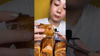 Cute Chinese girl eating bone marrow|| food muttoneatingchallenge asianfood