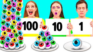 100 Слоев Еды Челлендж | Смешные Моменты от KiKi Challenge