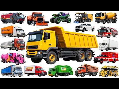 Trucks for Kids – Vehicle Names for Kids 🚛🚒 | Fire Truck, Garbage Truck, Dump Truck & More!