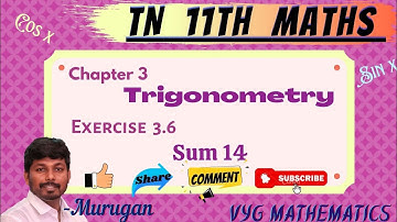 TN 11th Maths | New Syllabus | Chapter 3 | Trigonometry | Exercise 3.6 | Sum 14.
