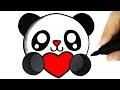 How to draw a panda  como desenhar um panda  como dibujar un panda  dibujos kawaii