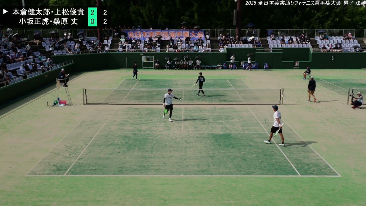 2025年 全日本実業団ソフトテニス選手権大会 男子 決勝 NTT西日本  対 明電舎 Ａ 第1対戦 本倉健太郎・上松俊貴 対 小坂正虎・桑原丈