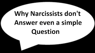 Why narcissists don't answer even a simple question. | @NPDexplained