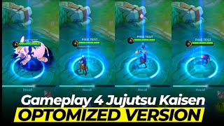 4 GAMEPLAY JUJUTSU KAISEN REVAMP SKINS - YUJI, GOJO, NOBARA AND MEGUMI | JJK SKINS REVAMP MLBB