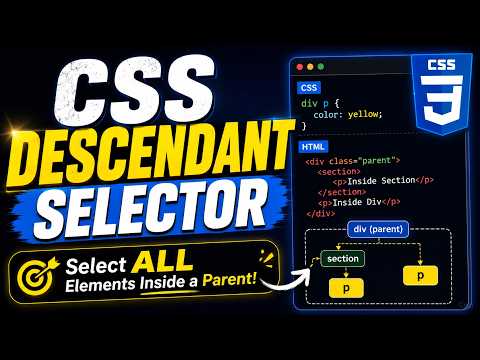 CSS Descendant Selector Explained in 3 Minutes  Learn CSS Selectors for Beginners (With Examples)