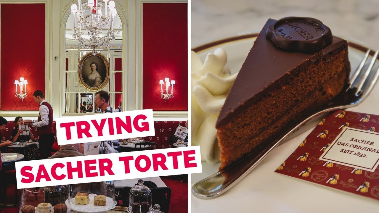 Viennese Food - Eating Sachertorte Cake in Vienna, Austria at Café