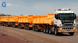 The Most Advanced Side Tipper Road Trains you have to see ▶ Dual Power Truck System for 360 tons