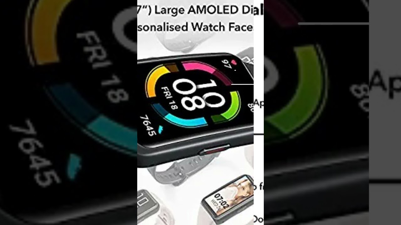 HONOR Band 6 Meteorite Black - 1.47'' AMOLED Touch Display, Smart Watch Like De Battery, SpO2, 24/7