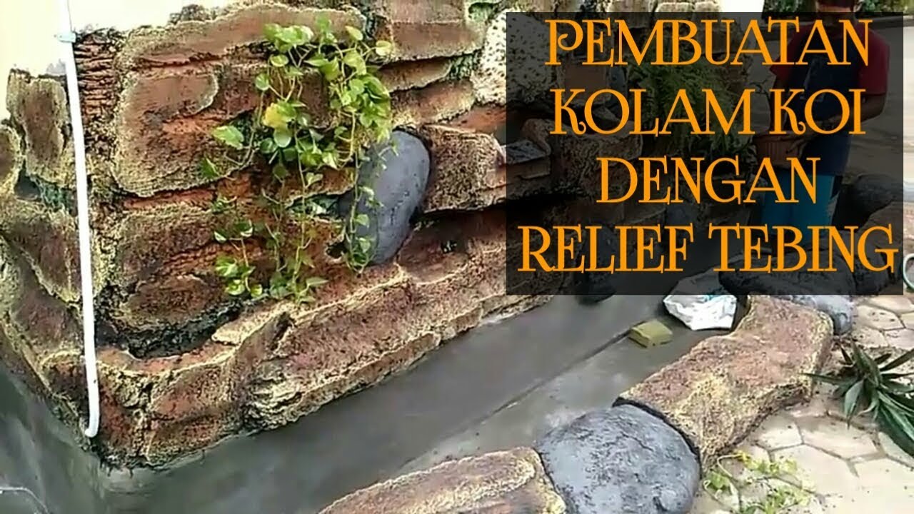 Pembuatan Taman Relief Dengan kolam Air Terjun - YouTube
