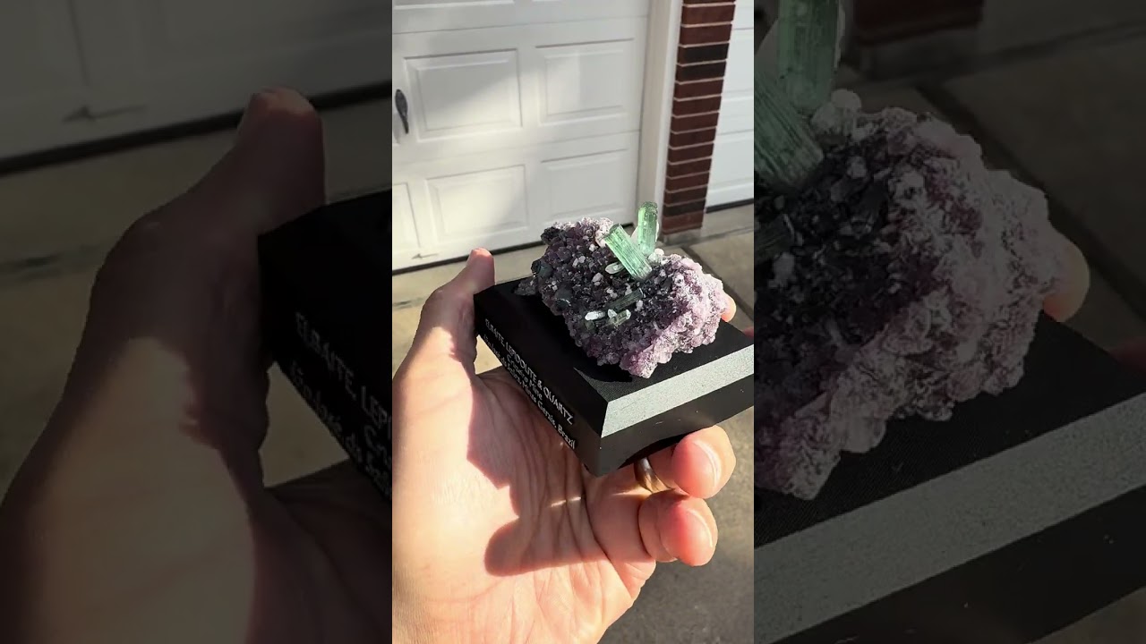 Elbaite Tourmaline on Lepidolite from Brazil