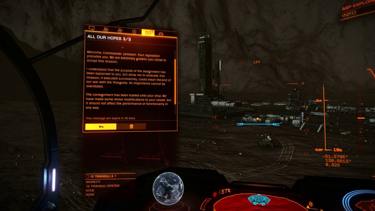 Elite:Dangerous - INRA Base 10 - Taylor Keep - All Our Hopes - Audio Log