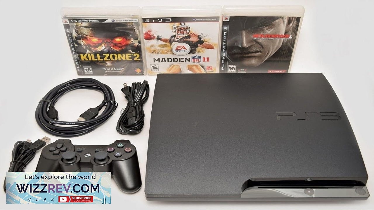 Игровая консоль Sony Playstation 3 Slim 320 ГБ, комплект PS3 с 3 устройствами.