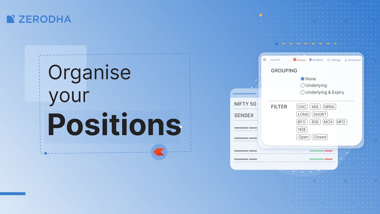 Как группировать и фильтровать позиции на сайте Kite