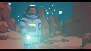 Astronaut with a flashlight walking on an alien planet | Motion Graphics template - Envato element