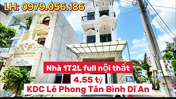 (3)📌4.55 tỷ📌 Bán nhà 1T2L KDC Lê Phong Tân Bình Dĩ An gần ngã tư Chiêu Liêu full nội thất 75m2